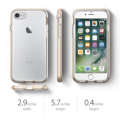 Spigen Neo Hybrid Case Crystal - хибриден кейс за iPhone SE 2020, iPhone 7, iPhone 8 (прозрачен-златист) 20