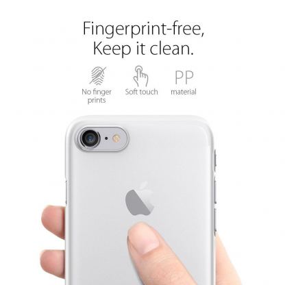 Spigen AirSkin Case - качествен ултратънък (0.4 mm) кейс за iPhone SE 2020, iPhone 7, iPhone 8 (прозрачен-мат) 4