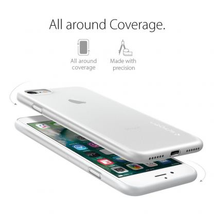 Spigen AirSkin Case - качествен ултратънък (0.4 mm) кейс за iPhone SE 2020, iPhone 7, iPhone 8 (прозрачен-мат) 8