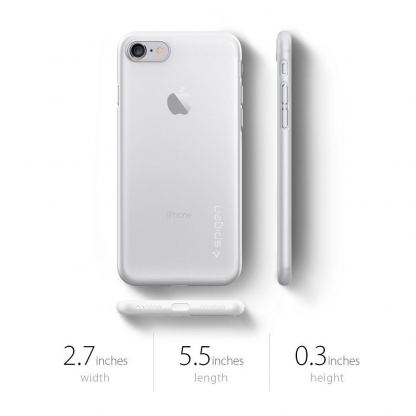 Spigen AirSkin Case - качествен ултратънък (0.4 mm) кейс за iPhone SE 2020, iPhone 7, iPhone 8 (прозрачен-мат) 9