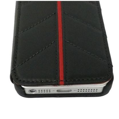 Ferrari California Series Book-Flip-Case - кожен флип кейс тип портфейл за iPhone 5 (естествена кожа - черен) 3