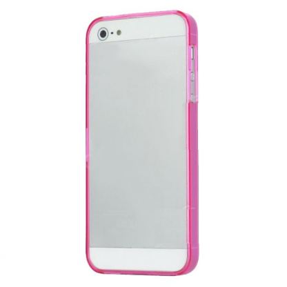 Ultra-Thin ABS Bumper - поликарбонатов бъмпер за iPhone 5 (розов-прозрачен) 3