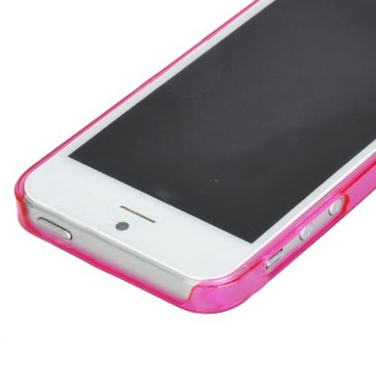 Ultra-Thin ABS Bumper - поликарбонатов бъмпер за iPhone 5 (розов-прозрачен) 2