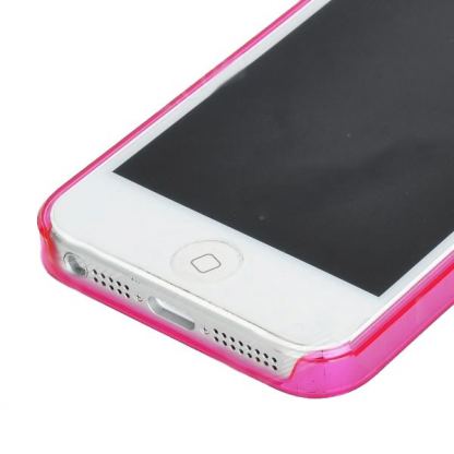 Ultra-Thin ABS Bumper - поликарбонатов бъмпер за iPhone 5 (розов-прозрачен) 5