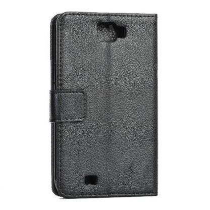 Leather Flip-Open Case - кожен калъф и поставка за Samsung Galaxy Note 2 N7100 (черен) 4