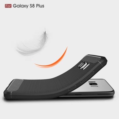  Carbon Texture удароустойчив силиконов кейс за Samsung Galaxy S8 Plus (черен) 7