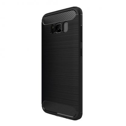  Carbon Texture удароустойчив силиконов кейс за Samsung Galaxy S8 Plus (черен) 2