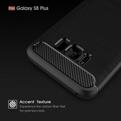  Carbon Texture удароустойчив силиконов кейс за Samsung Galaxy S8 Plus (черен) 4