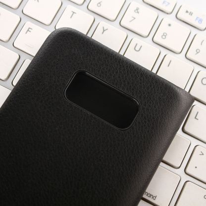 Horizontal Flip Leather - кожен калъф с джоб за карти за Samsung Galaxy S8 Plus (черен) 5