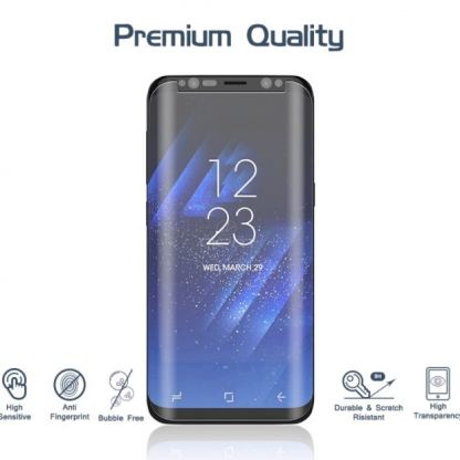 3D Glass Case Friendly Curved  - калено стъклено защитно покритие с извити ръбове за целия дисплея на Samsung Galaxy S8 Plus (прозрачен) 2