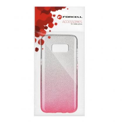 Forcell SHINING Case - удароустойчив силиконов (TPU) калъф за iPhone XS, iPhone X (прозрачен-розов) 4