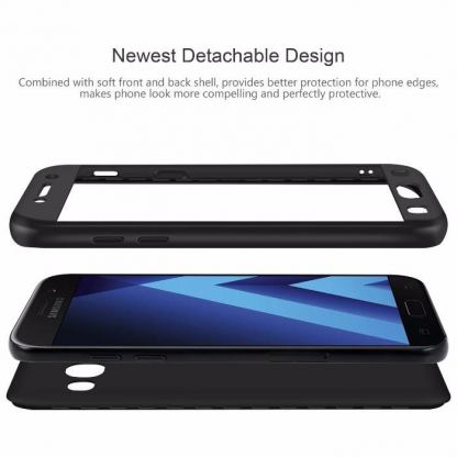 360 Градуса твърд кейс + Стъклен Протектор Samsung Galaxy J3 (2015) (черен) 10