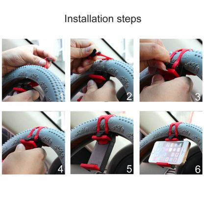 Haweel Steering Wheel Phone Mount - поставка за волана на кола за мобилни телефони 4