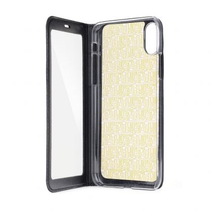 Full-View Book - кожен калъф с прозорец за работа дори когато е затворен за iPhone XS, iPhone X/Xs (черен) 3