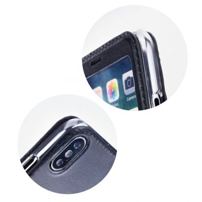 Full-View Book - кожен калъф с прозорец за работа дори когато е затворен за Samsung Galaxy S8 Plus (черен) 4