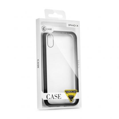 Magnetic Case - удароустойчив метален кейс с магнитно закопчаване за iPhone SE 2020, iPhone 7, iPhone 8 (черен-прозрачен) 6