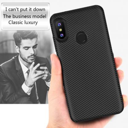 Carbon Case - силиконов (TPU) калъф за Xiaomi PocoPhone F1 (черен) 2