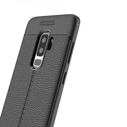 Leather Litchi Case - силиконов удароустойчив калъф за iPhone SE 2020, iPhone 7, iPhone 8 (черен) 4