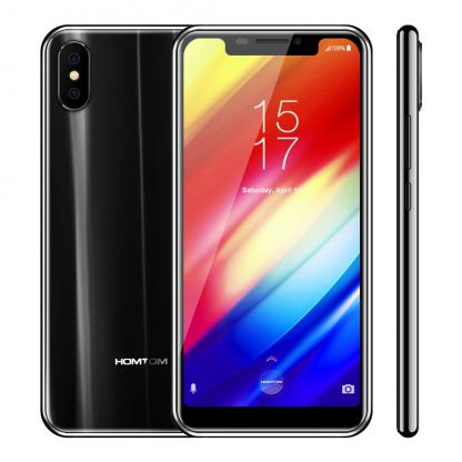 HOMTOM H10, 5.85 инча, 4GB RAM + 64GB памет, 8-ядрен, 3500 mAh батерия, 16MP двойна камера, Dual Sim, Android 8, Цена (черен) 3