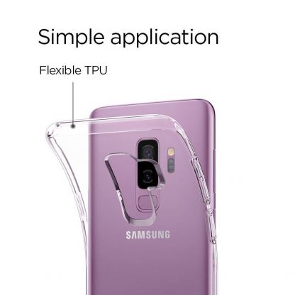 Spigen Liquid Crystal Case - тънък качествен термополиуретанов кейс за Samsung Galaxy S9 Plus (прозрачен) 3