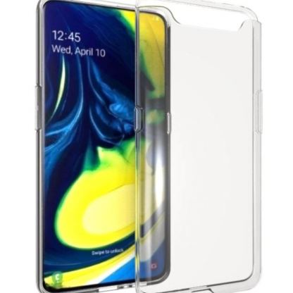 Slim Case - тънък силиконов (TPU) калъф (0.5 mm) за Samsung Galaxy A80 (прозрачен) 2