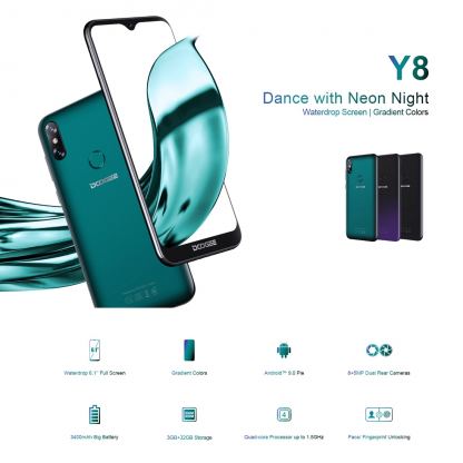 DooGee Y8, 6.1"  безрамков дисплей, 4-ядрен 64Bit смартфон,  двойна камера, 3GB RAM с 2 сим карти (Emerald) 4