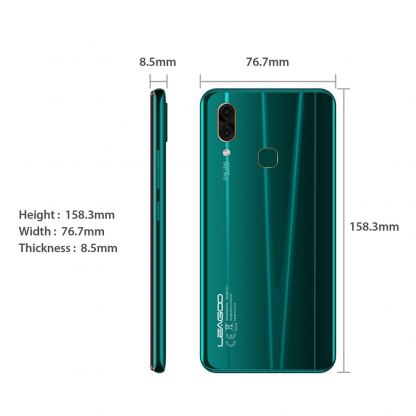 Leagoo S11, 6.3"  безрамков дисплей, 8-ядрен 64Bit смартфон,  двойна камера, 4GB RAM с 2 сим карти (Emerald) 2