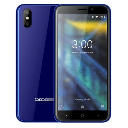 DooGee X50, 5 инча HD, 4-ядрен, Двойна камера 5MP+0.3MP, ниска цена (син) 2