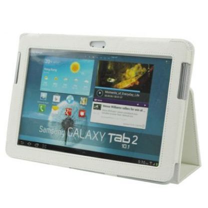 Movie Stand 3 - кожен калъф и поставка за Samsung Galaxy Tab 10.1 (2) (бял) 2