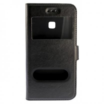 IPAKY Window Case - хоризонтален кожен калъф с прозорец за iPhone 6/6S Plus (черен) 2