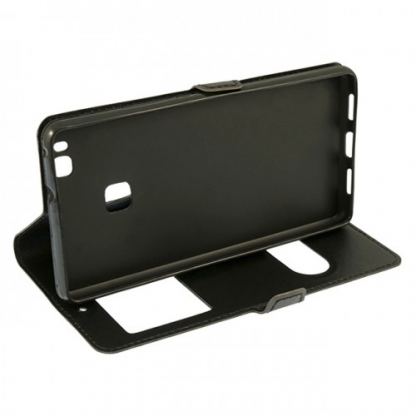 IPAKY Window Case - хоризонтален кожен калъф с прозорец за Samsung Galaxy S9 (черен) 4