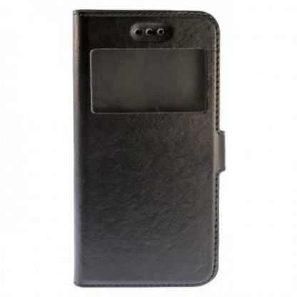 IPAKY Case - хоризонтален кожен калъф с прозорец за Samsung Galaxy A8 (2018) (черен) 2