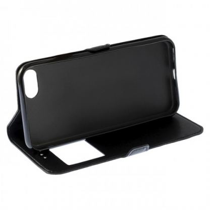 IPAKY Case - хоризонтален кожен калъф с прозорец за iPhone 6/6S (черен) 5