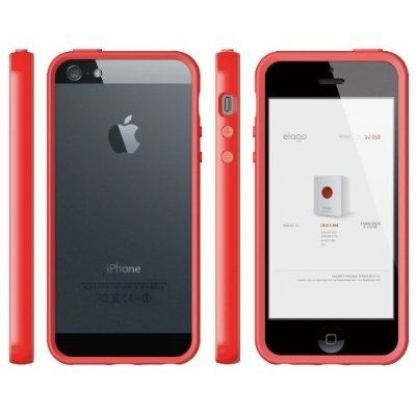 Elago S5 Bumper Case - силиконов бъмпер за iPhone 5 (червен) 2