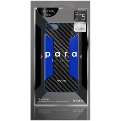More-Thing Para Blaze CX - поликарбонатов кейс с карбоново покритие за iPhone 5 (син) 3