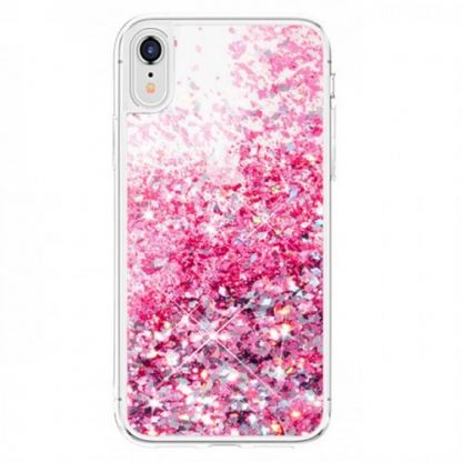 Waterfall Case - дизайнерски кейс с брокат и висока защита за iPhone 11 (розов) 2