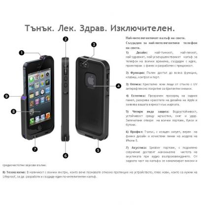 LifeProof Fre - водоустойчив кейс за iPhone 5 (бял) 6