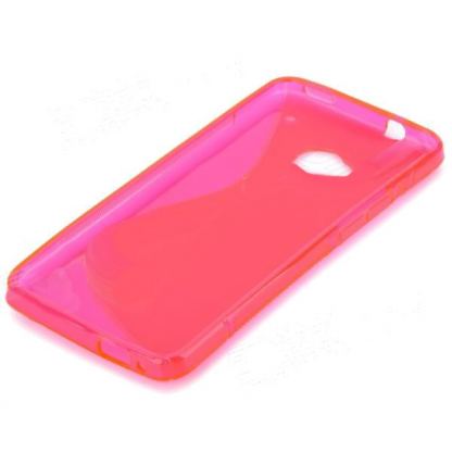 S-Line Cover Case - силиконов калъф за HTC ONE (розов-прозрачен) 2