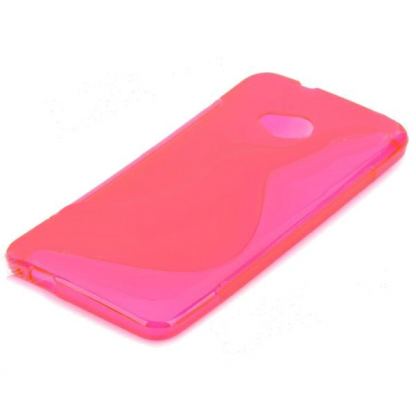 S-Line Cover Case - силиконов калъф за HTC ONE (розов-прозрачен) 3