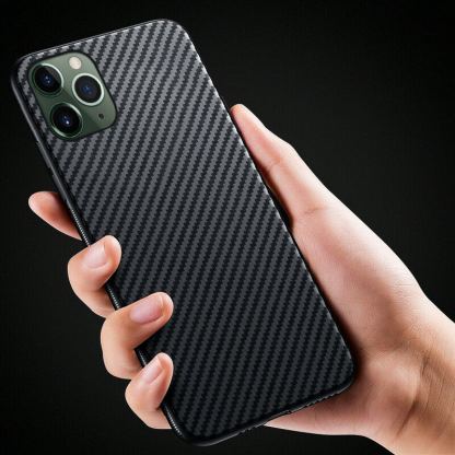 Carbon Case - силиконов (TPU) калъф за iPhone 13 Pro Max (черен) 2