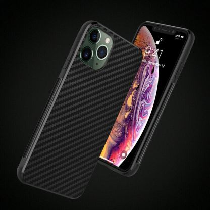 Carbon Case - силиконов (TPU) калъф за iPhone 13 Pro Max (черен) 3