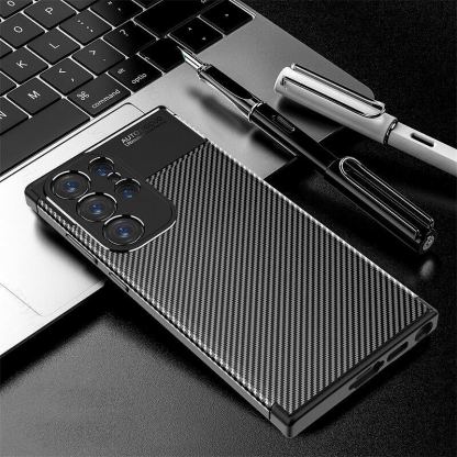 Vennus sCarbon - TPU Protective Case - силиконов (TPU) калъф за Samsung Galaxy S23 Plus (черен) 2