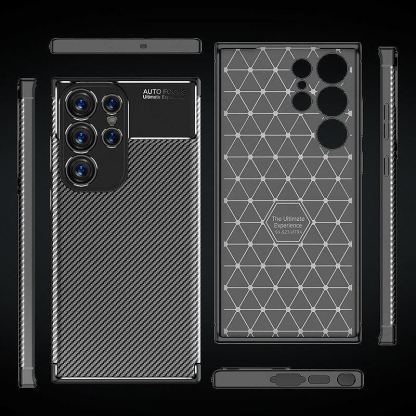 Vennus sCarbon - TPU Protective Case - силиконов (TPU) калъф за Samsung Galaxy S23 Plus (черен) 5
