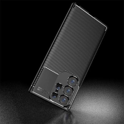 Vennus sCarbon - TPU Protective Case - силиконов (TPU) калъф за Samsung Galaxy S23 Ultra (черен) 4