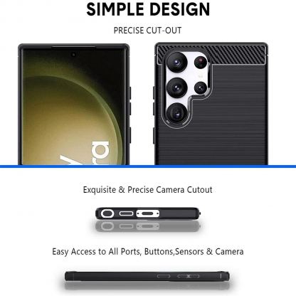 sCarbon - TPU Case - силиконов (TPU) кейс за Samsung Galaxy S23 Plus (черен) 6