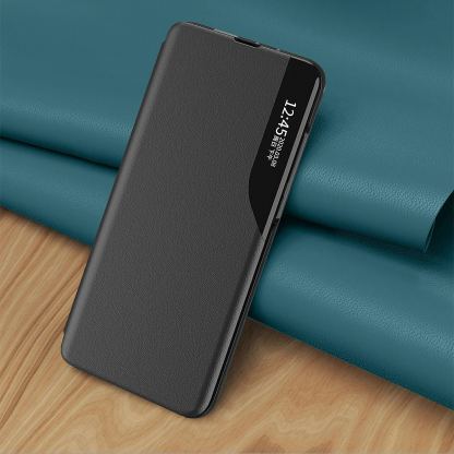 Tech-Protect Smart View Leather Flip Case - кожен калъф, тип портфейл за Samsung Galaxy S23 Plus (черен) 3