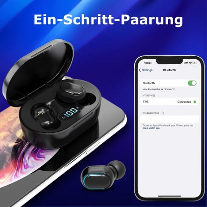 Xawy E7S TWS Bluetooth Earphones  - безжични блутут слушалки със зареждащ кейс (черен) 5