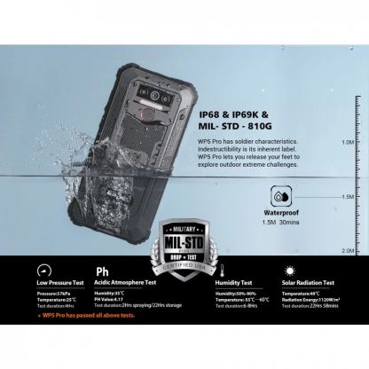 Oukitel WP OctaCore Pro, Удароустойчив, 5.5 инча, 8-ядрен, 4GB RAM, 8000 mAh батерия, 13MP тройна камера с 2 сим карти (черен) 3
