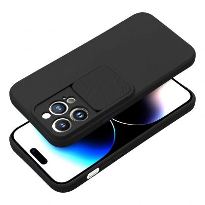 CamShield Silicone Case - силиконов калъф с капаче за камерата за iPhone 15 Pro (черен)
