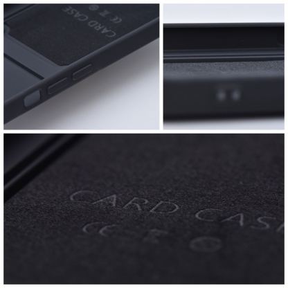 Silic Card  Case - дизайнерски силиконов кейс с отделение за карти за iPhone 15 Pro Max (черен) 5